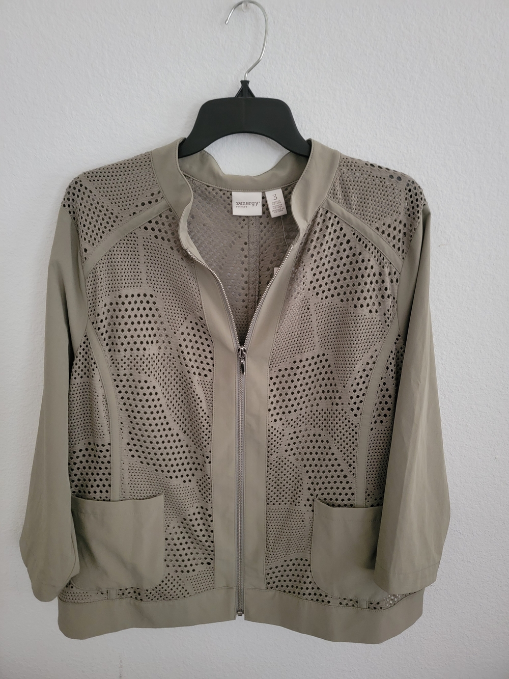 Chico's Zenergy Neema Mesh Hi Lo Hem Jacket